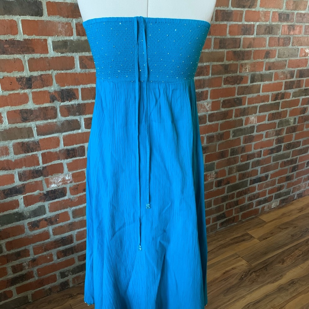 Teal summer dress with holster top